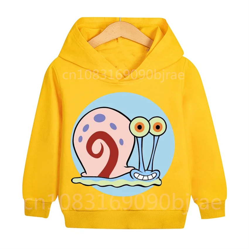 Disney SpongeBob Gary The Snail Casual Hoodies Clothes Fashion Children Autumn Sweatshirt Pullover Cute Boys Girls Top for Kids