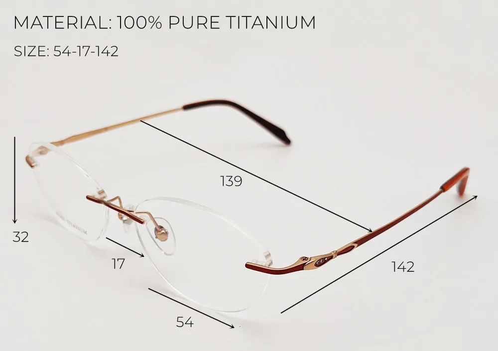Entwickelt Frauen Randlose Brille Reinem Titan Brillen Optische Rahmen Rezept Rahmenlose Spektakel Kristall Dekoration Tempel – Detail 1