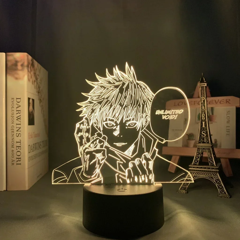 Anime Jujutsu Kaisen Figure Inumaki Toge 3D LED Lamps Satoru Gojo Night Lights Bedroom Decor Birthday Manga Gifts for Friends