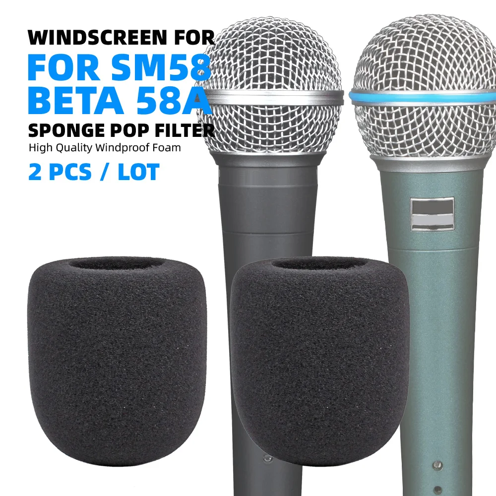 Compatible With Shure SM58 SM 58 BETA 58A Beta58A Windscreen Foam Dynamic Microphone Sponge Pop Filter Mic Cover Windshield