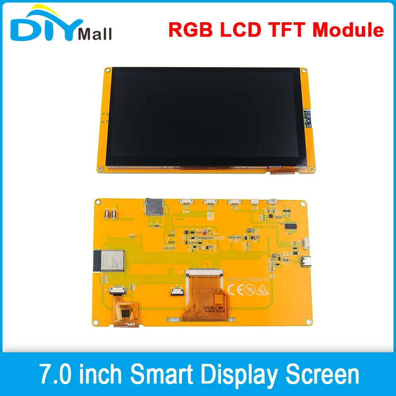 ESP32-S3 Pantalla inteligente de 7,0 pulgadas Módulo TFT LCD RGB Pantalla táctil capacitiva de 7 "8M PSRAM 16M Flash ESP32-8048S070C