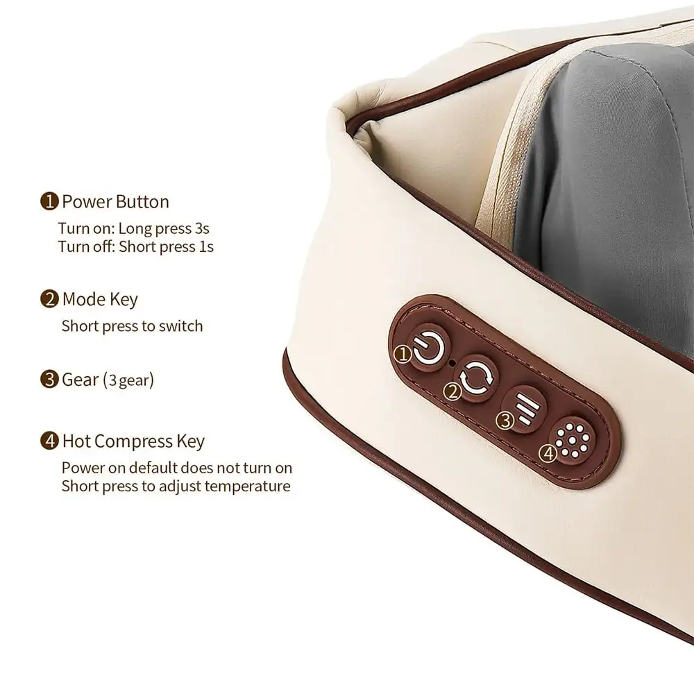 Multifunctional Neck And Shoulder Massager, USB Rechargeable, Heating And Kneading Back Massager For Home Office Use image 6