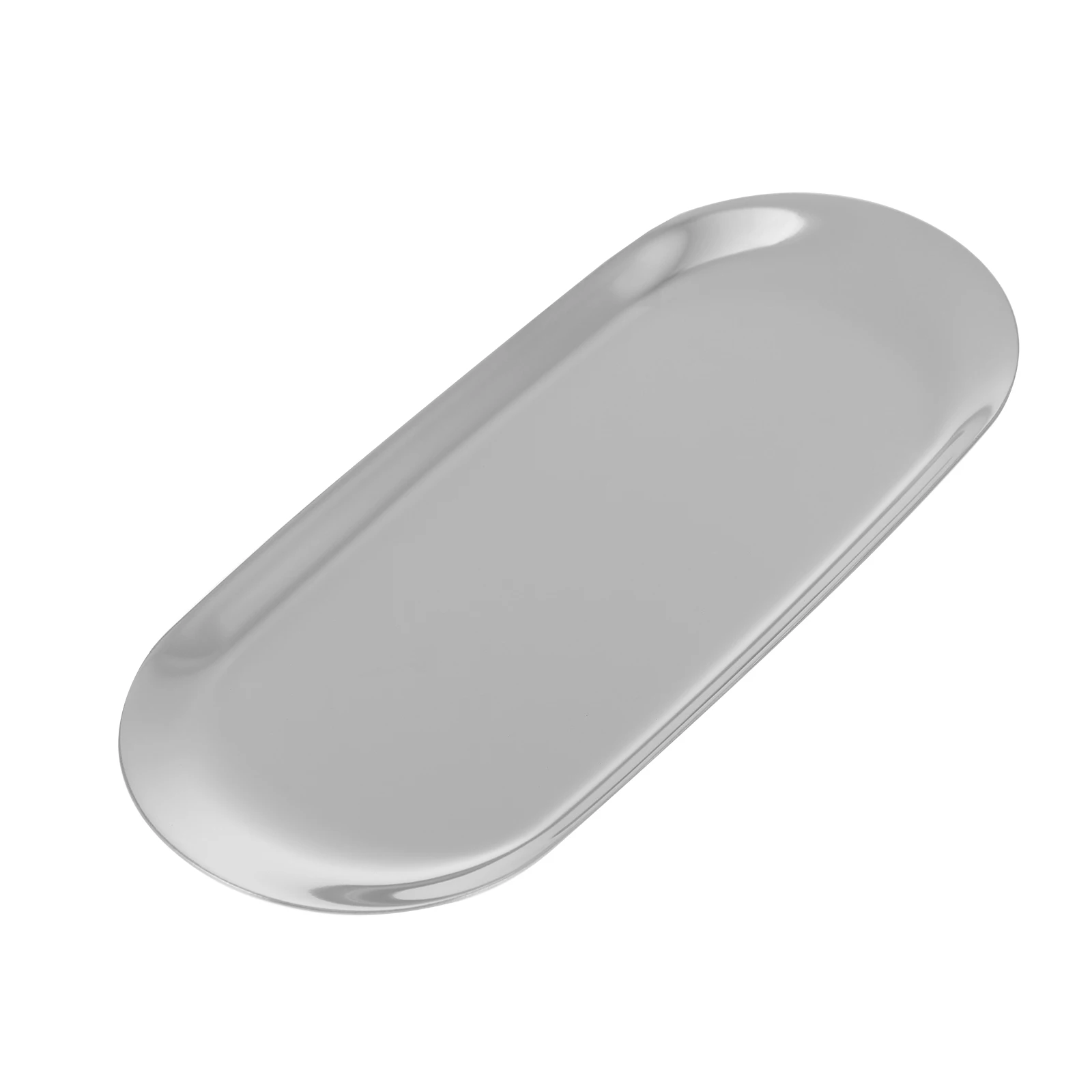 

Stainless Steel Dessert Plate Multipurpose Tray Cosmetics Jewelry Holder Smooth Surface Practical Kitchen Barware