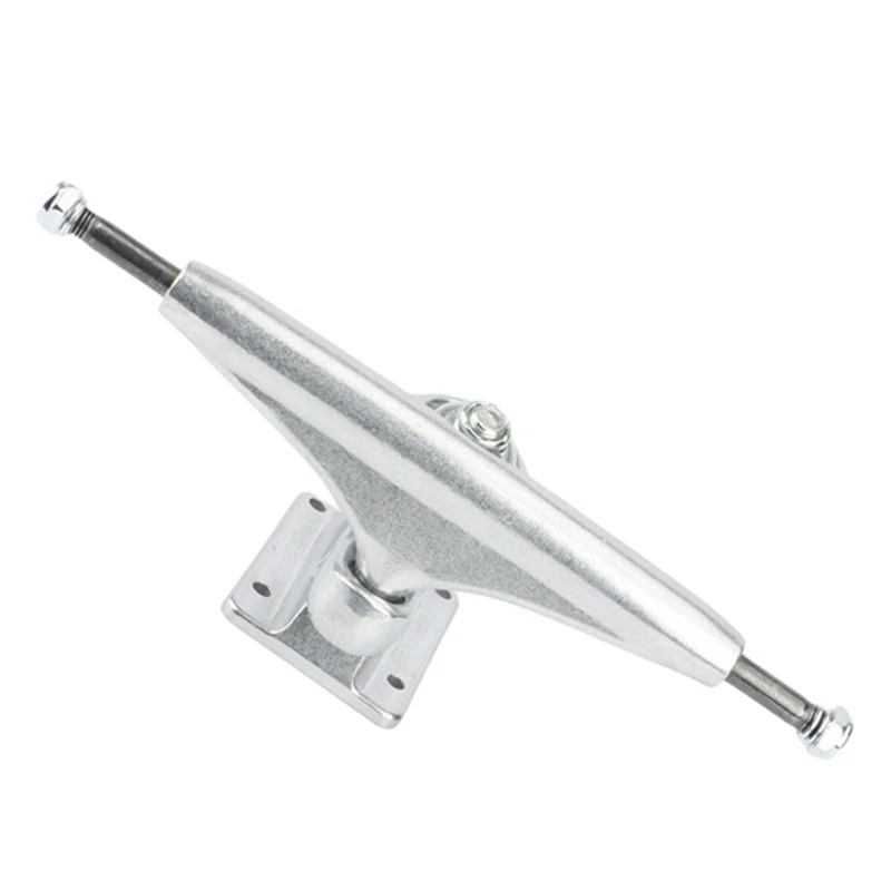 1ชิ้นลองบอร์ดสองชั้นรถบรรทุก6.25นิ้วแท่นสเกตบอร์ดรถบรรทุกหล่อแรงโน้มถ่วงด้านหลังรถบรรทุก SHR90A เงิน