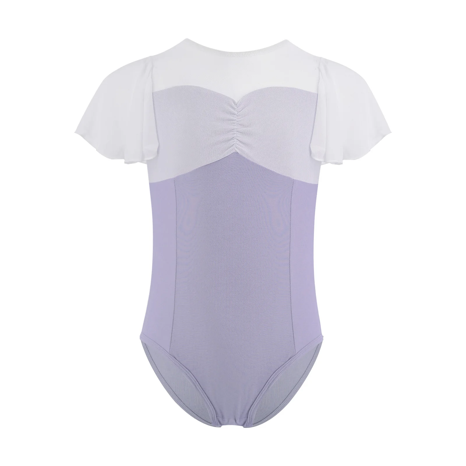 Kids Girls Gymnastics Ballet Dance Leotard Solid Color Round Neck Sleeveless Jumpsuit Crotch Design Stage Performance Dance Wear