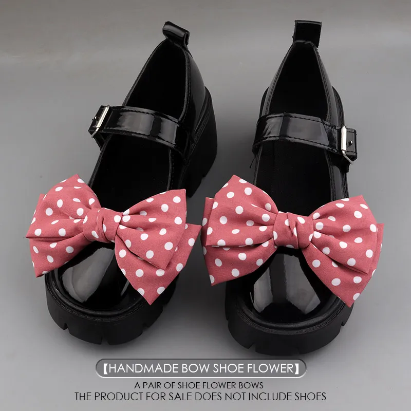 【 Versatile and Detachable 】 Original Anime CosplayJK Girl Dot Shoe Flower Bow Cute Shoe Clip Princess Shoe Buckle Accessories