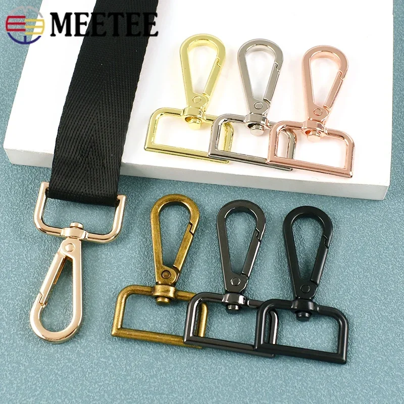 10Pcs Meetee 16-50mm Metal Hook Buckles Swivel Lobster Clasp Bag Strap Dog Collar Trigger Carabiner Clip  DIY Accessories