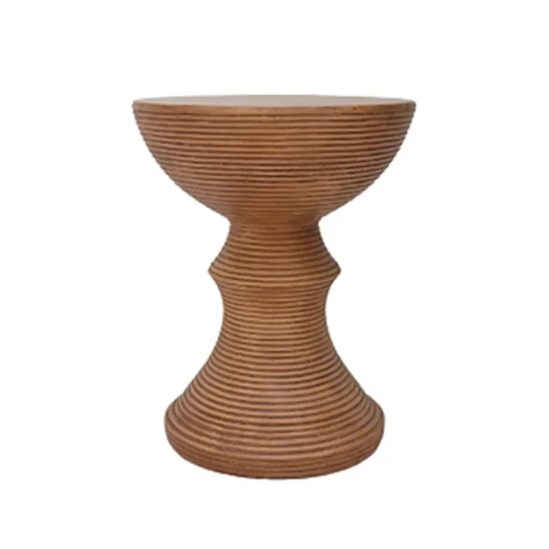 Nordic Round Coffee Table Imitation Wood Grain Edge Modern Simple Log Color Retro Art Living Room Sofa Side Table
