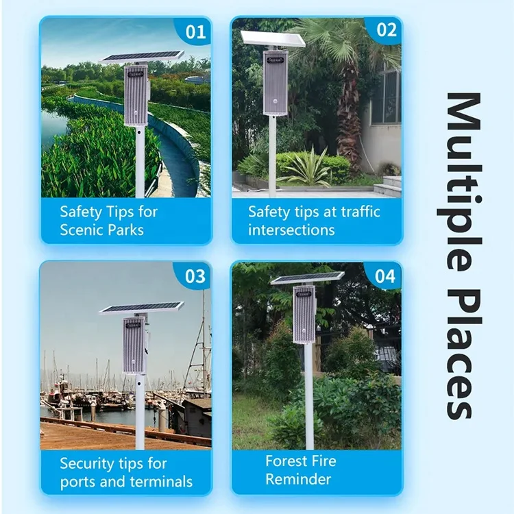 في الهواء الطلق IP65 PIR كاشف حركة بالأشعة تحت الحمراء 120dB مشغل الصوت ضوء إحترافي بالطاقة الشمسية 433MHz نظام إنذار صفارة الإنذار بطارية معدنية تعمل #6