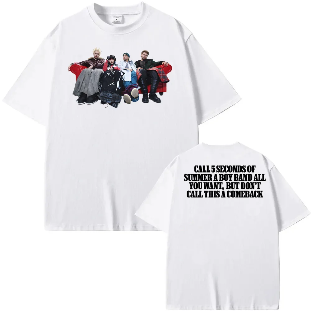 5 ثانية من الصيف المحملة 2025 ألبوم جديد ليس موافق بلايز الصيف الهيب هوب 100% القطن تي شيرت عالية الجودة ريترو الجولة الرقبة التي شيرت