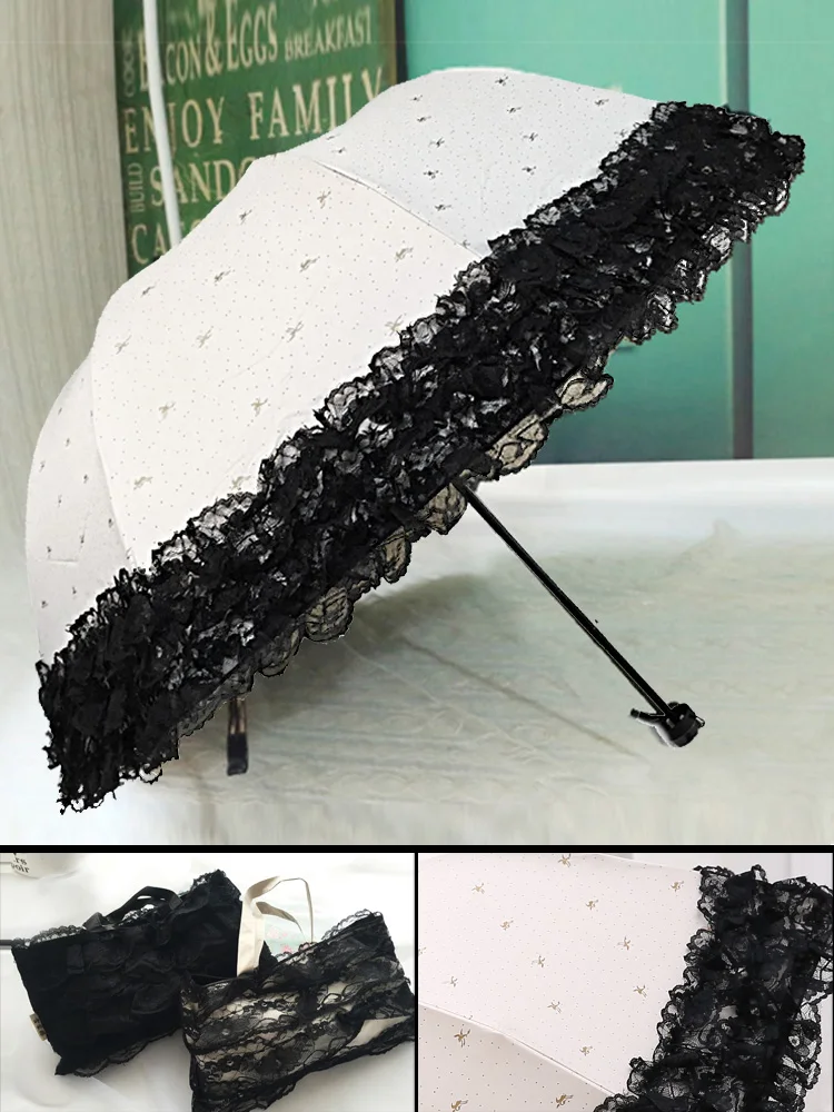 

Суперсильный кружевной зонт от солнца с защитой от ультрафиолета, женский корейский зонт от солнца Sunguard, студенческий Bla Glue, двусторонний зонт от солнца и дождя