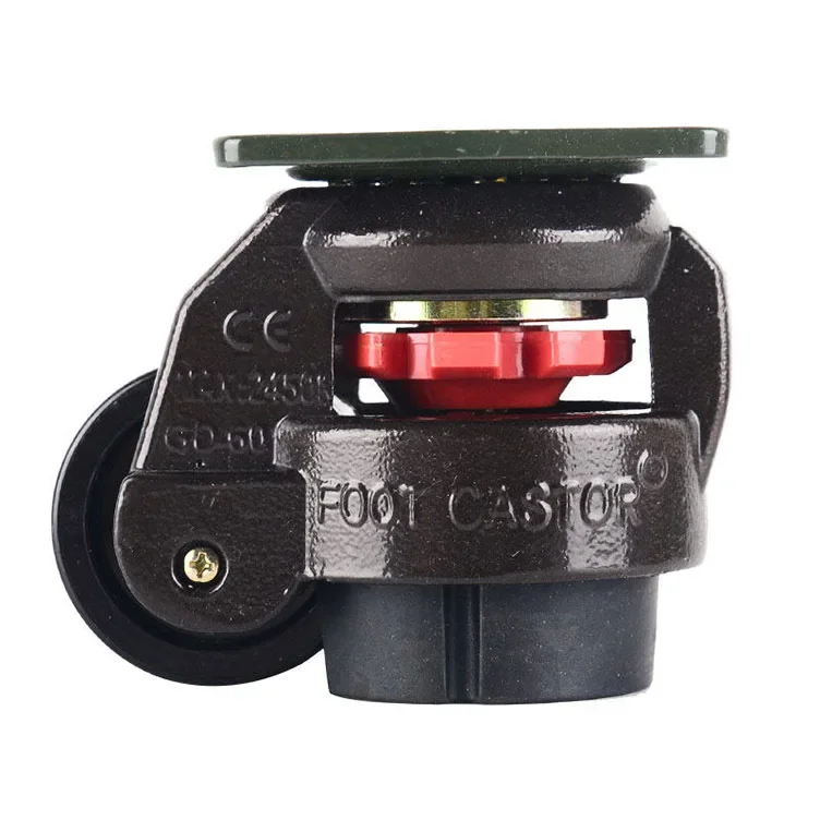 4pcs rapDuty Nylon Niveau Réglage Roulette GD-40F Haute Qualité Industriel Rouleau Roue Droeling Roulettes Noir