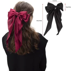 Satin Ribbon Headwear Big Bows Hairpin Spring Clips Hair Accessories for Women Girls Trendy Korean Spring Summer Headwear  2024