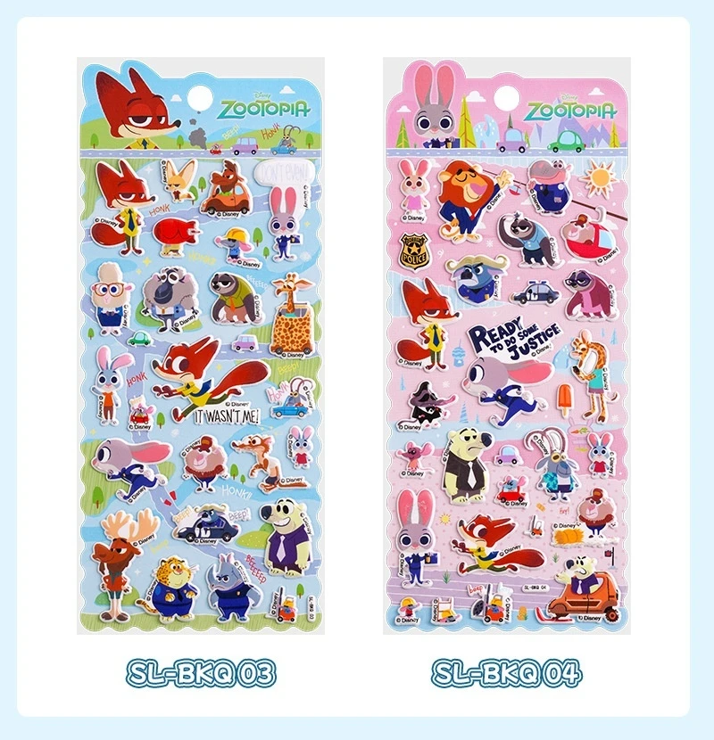 3D Zootopia 만화 주디 닉 스티커 어린이 수제 보상 스티커 휴대 전화 케이스 태블릿 장식 컵 스티커 선물
