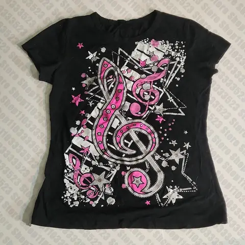 Fashion Emo Tees Tops Summer Goth Slim Vintage Graphic T-shirts Punk Fashion Short Sleeve Sexy Streetwear Tees Tops Kawaii Tees