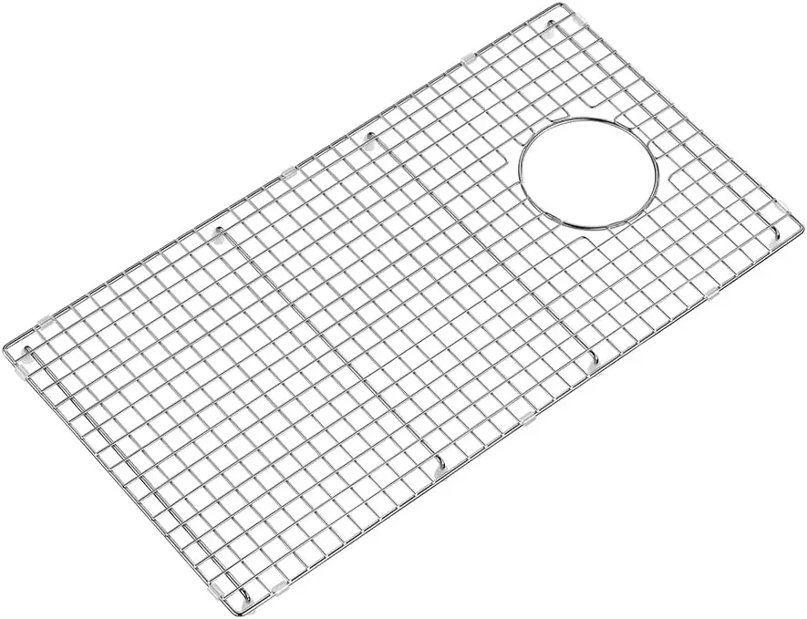 

27 x 14 Inch Side Drain Sink Protector Grid, 304 Stainless Steel with Silicone Feet