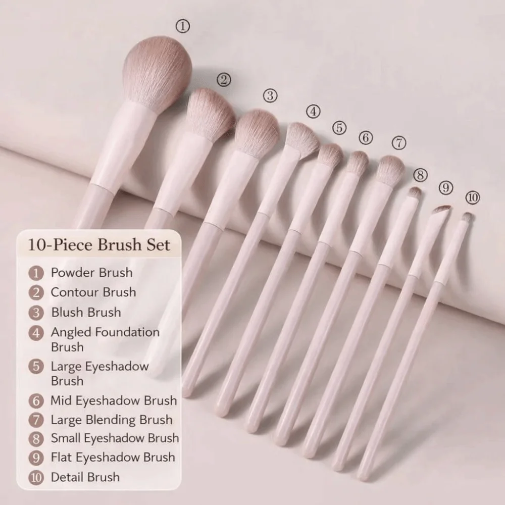 5-13 Piece Durable Soft Beginner Makeup Brush Set Blendable Multi-tasking Eyeshadow Shed-free Contouring Brush
