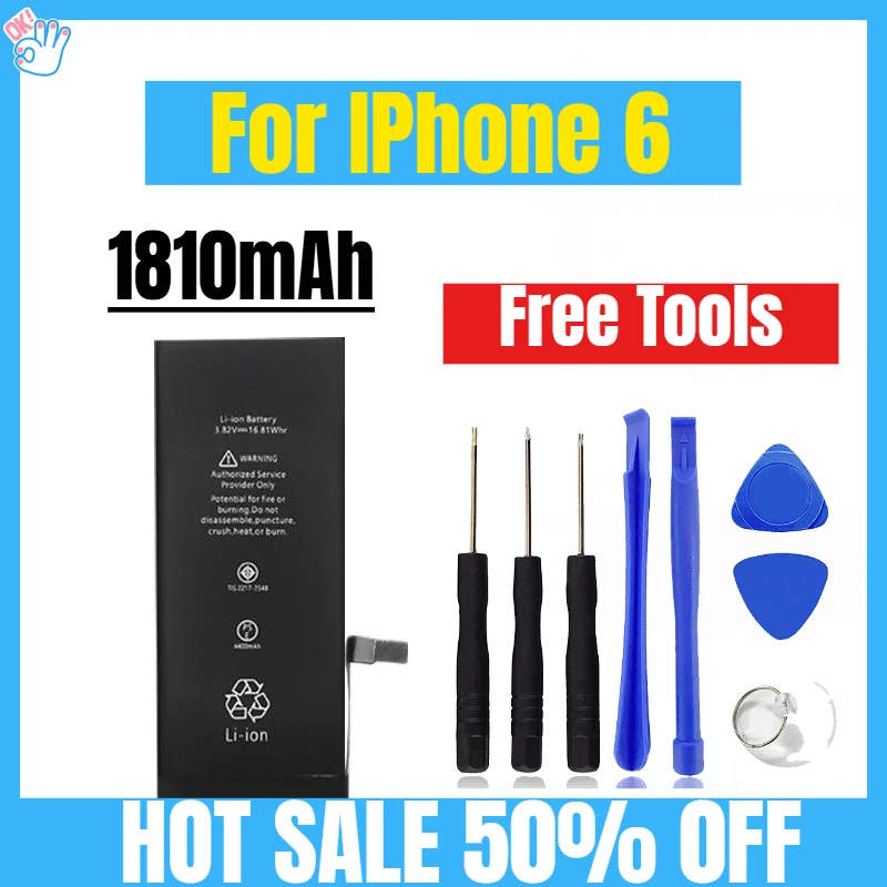 

1810 мАч для IPhone 6, аккумуляторы для мобильных телефонов, бесплатные инструменты