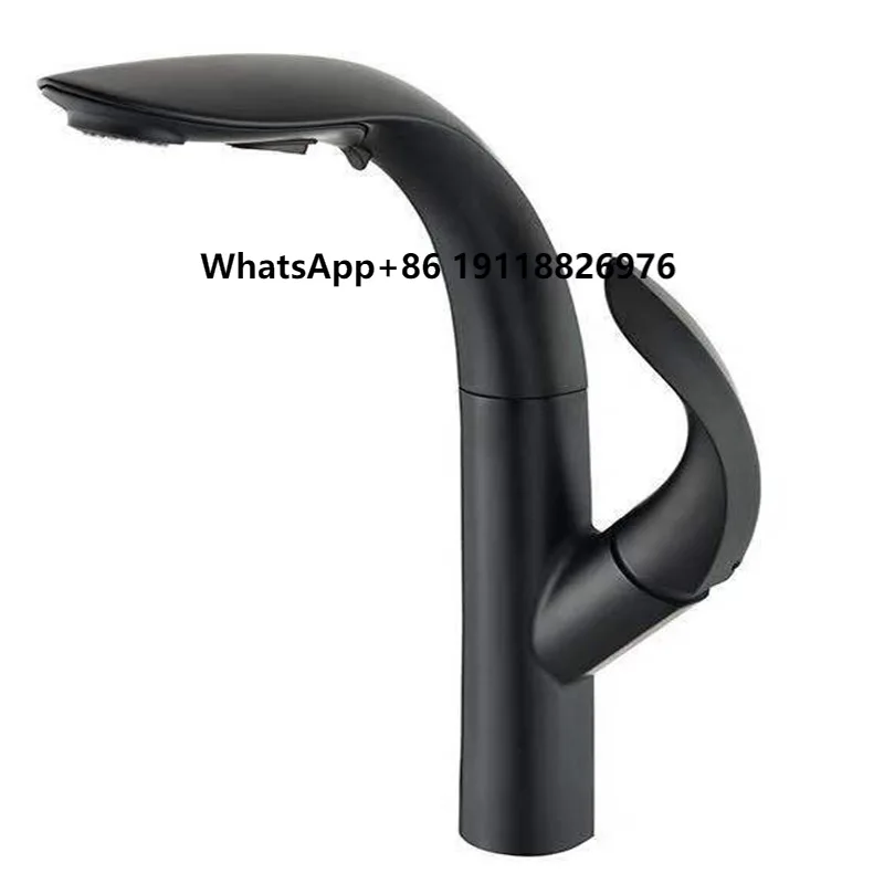 

Латунный кухонный смеситель, черный лебединый язык, выдвижной кухонный смеситель, раковина для овощей, смеситель для умывальника, домашнее использование