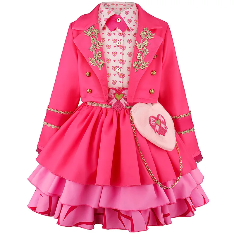 Girls Pink Princess Dress 2026 Musical Movie Role Play Costume Wicked Wonderland Cosplay Clothing Kids Descendant Carnival Suit