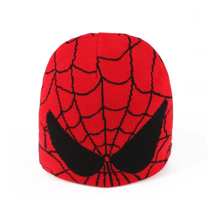 Disney New Fashion Autumn Winter Cartoon Spiderman Kids Color Matching Knitted Hat Boys Girl Wool Cap Children Thick Beanies Hat