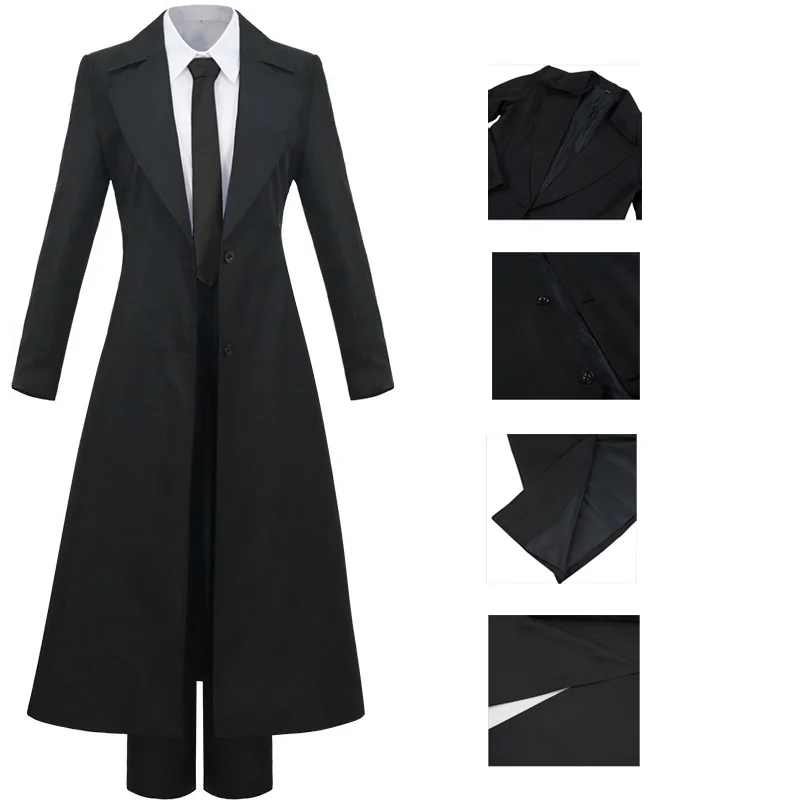 Marcima cosplay set, chainsaw man full uniform, black windbreaker set with wig, carnival stage performance cosplay costume view 4