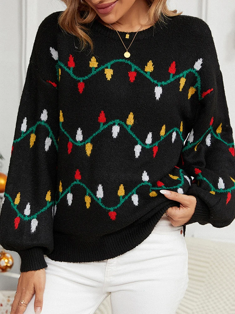 

2025,European,Clothes,Ugly,Sweater,Christmas,Trees,Xmas,Sweaters,Women,Loose,Funny,New Year,Top,Jumper,Elastic,Long Sleeve,41153