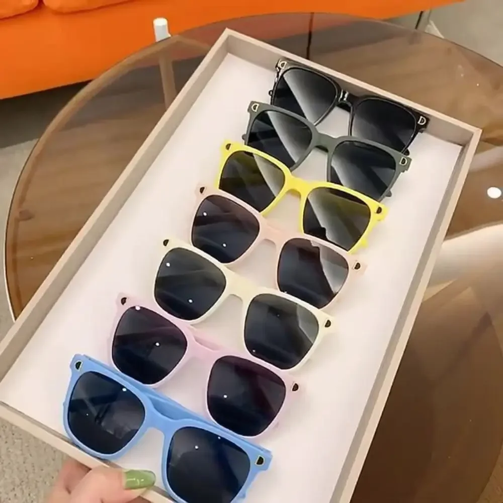 Vintage Outdoor Kids Sunglasses Square Frame UV 400 Foldable Sunglasses Travel Goggle for Toddler Boys and Girls
