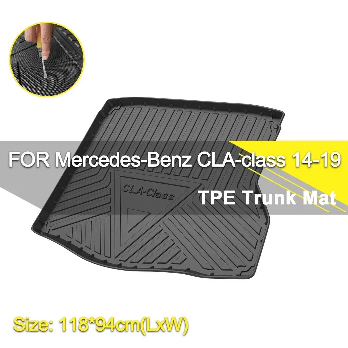 

Car Rear Trunk Cover Mat TPE Waterproof Non-Slip Rubber Cargo Liner For Mercedes-Benz CLA Class 2014-2019 Auto Accessories