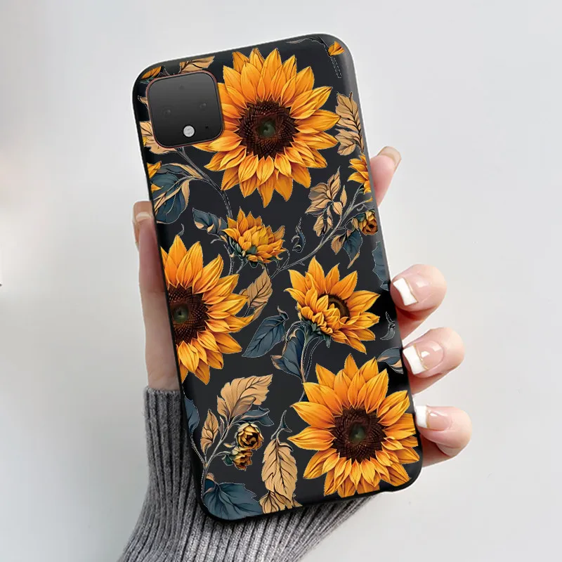 لهاتف Google Pixel 4 XL حافظة سوداء من السيليكون الناعم بتصميم أنيق على شكل جرو كرتوني، غلاف قطة على شكل أرنب أبيض منفوش #4