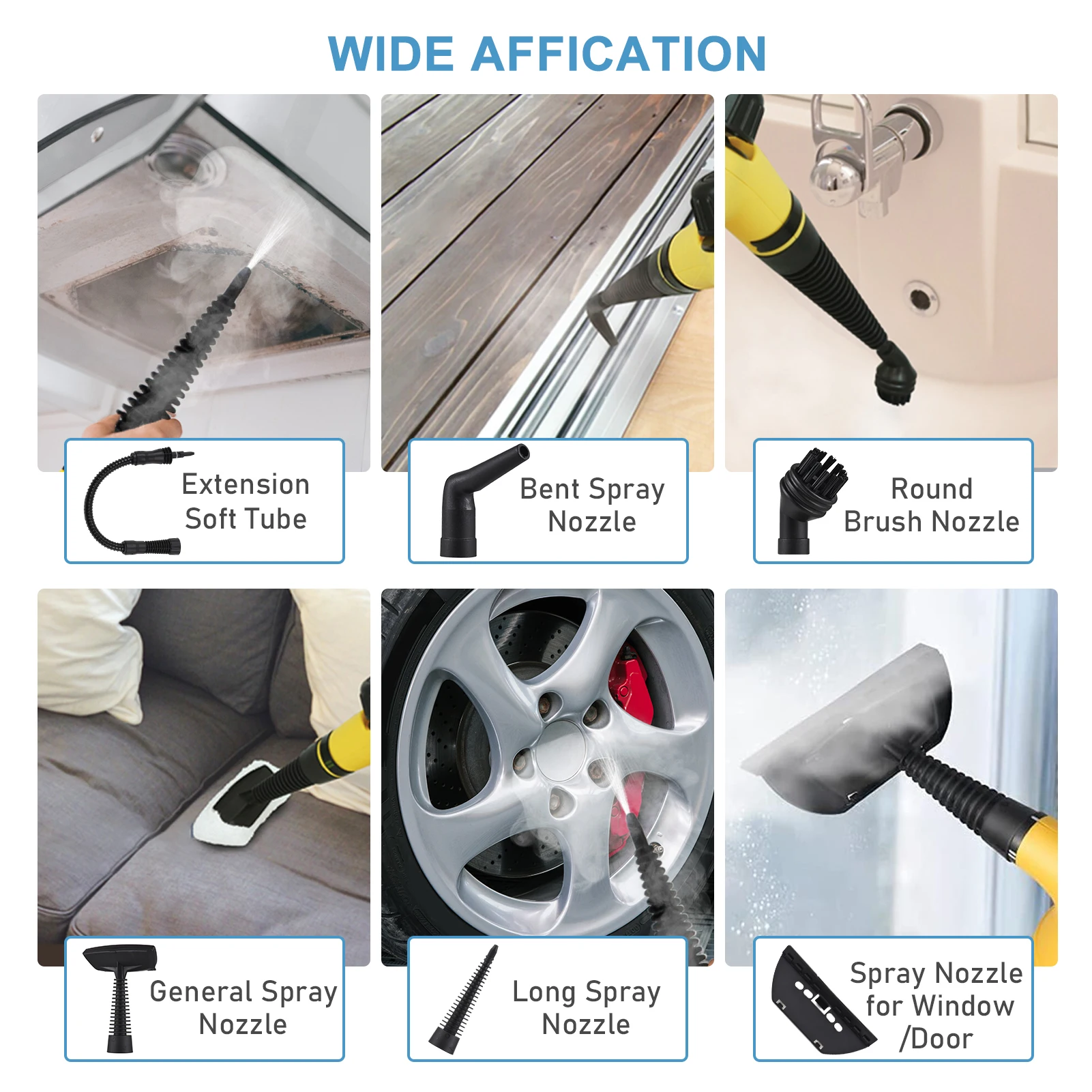 Handheld Steam Cleaner for Home 1050W High Temperature Pressurized Steam Cleaning Machine with 9PCS Accessory Steamers