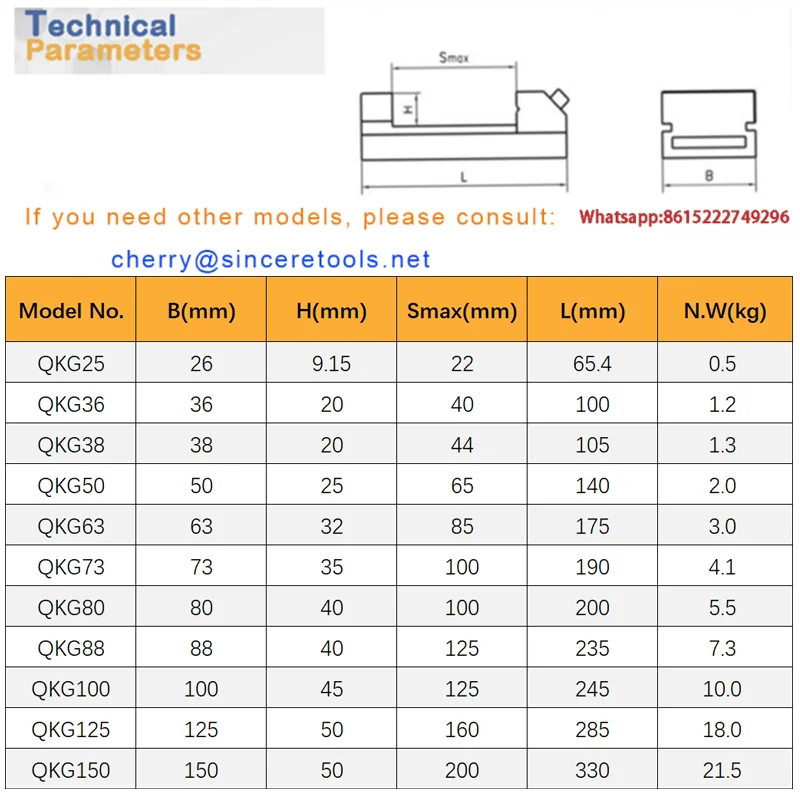 Vise for CNC Surface Grinding Vise Flat Vise QKG80 QKG150 High Precision Vise for EDM Machine