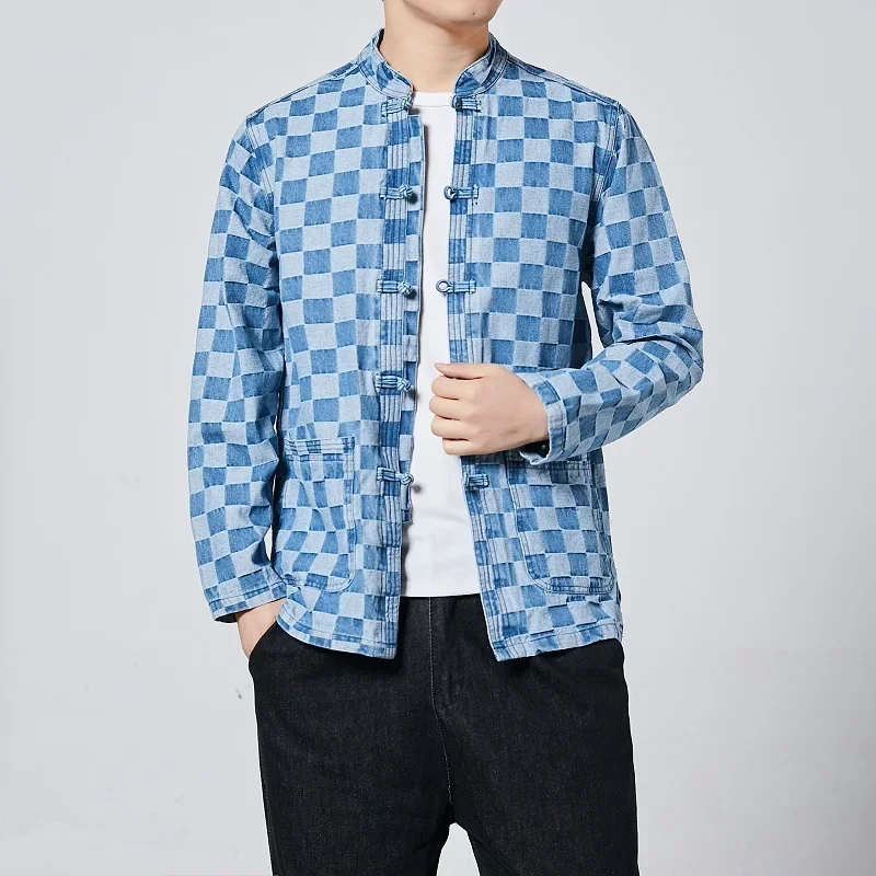 Oriental Mens Clothing Chinese Traditional Men Clothing Shanghai Denim Chinese Jacket Tang Suit Traditional Chinese Jacket