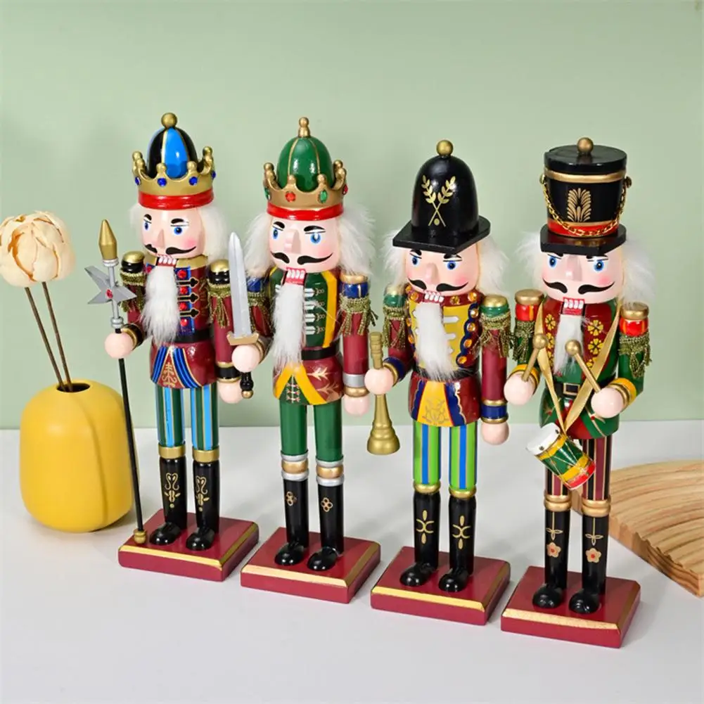 Nutcracker Figurine Wooden Soldier Figurine Creative Nutcracker Ornament Creative Christmas Nutcracker Desktop Decoration