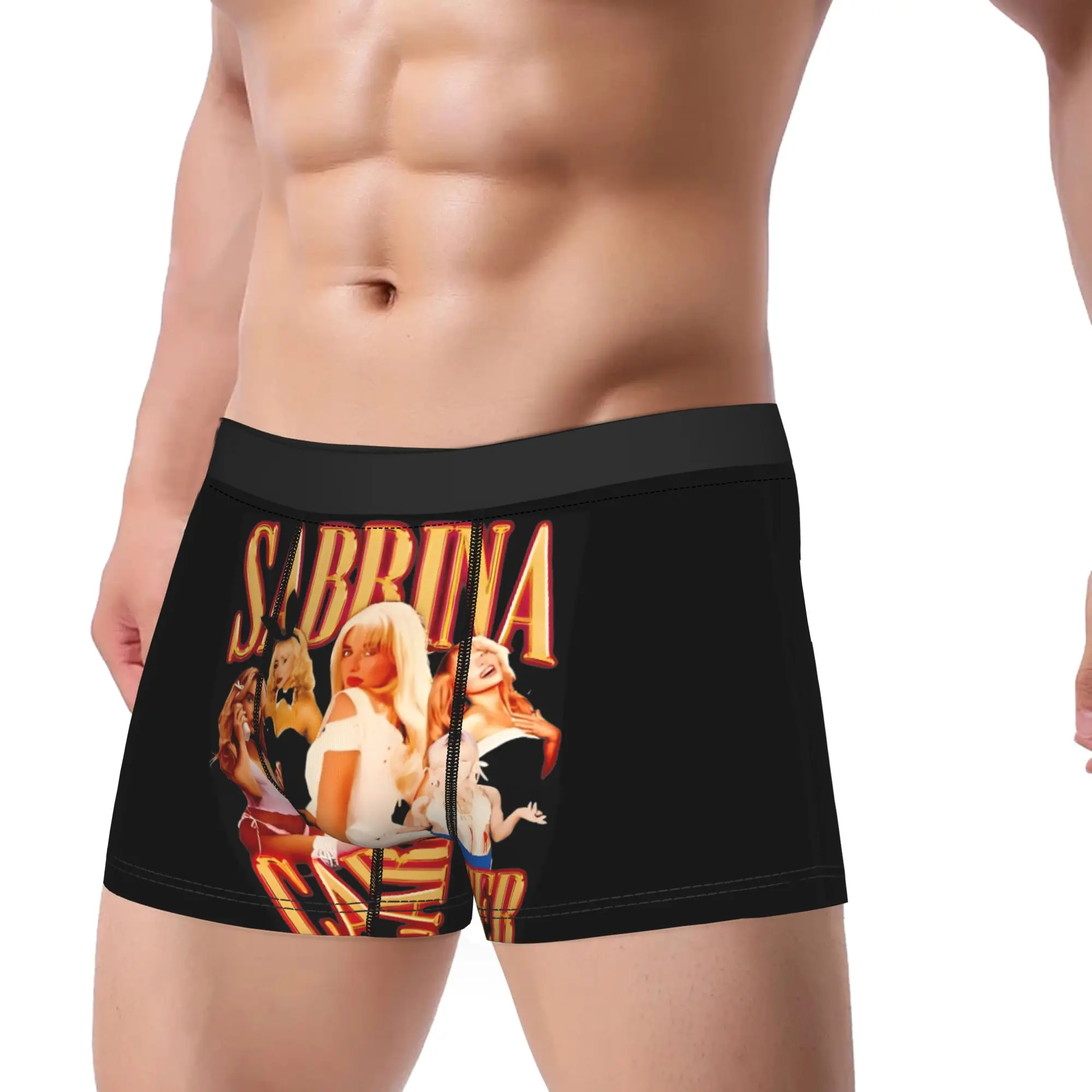 Sabrina Carpenter American Singer Underwear  Men's Underpants Design Funny Boxershorts Hot Sale Shorts Briefs Big Size 2XL