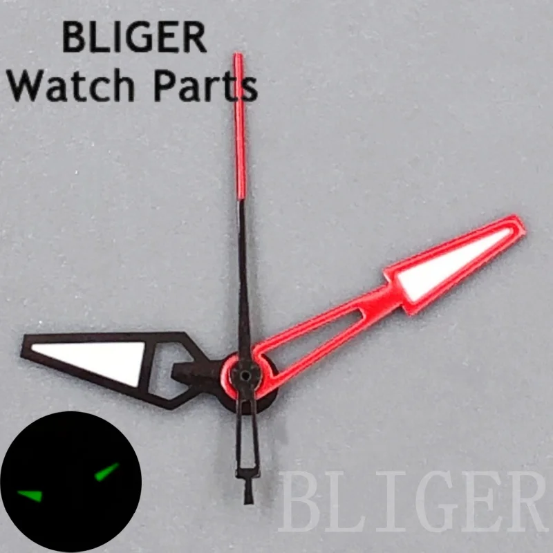 BLIGER NH35 Jam Tangan Berongga Rose Gold Hitam Merah Jarum Bercahaya untuk NH35 NH36 ETA2824 PT5000 Jam Tangan Pergerakan Aksesori Tangan
