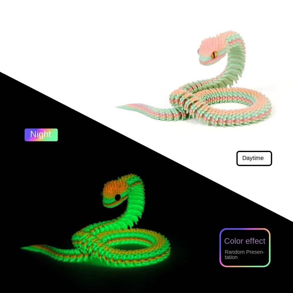 Gift Realistic 3D Printed Snake 30/45/60cm Multicolor Simulated Snake Ornament PLA Simulation Animal Simulation Model Halloween