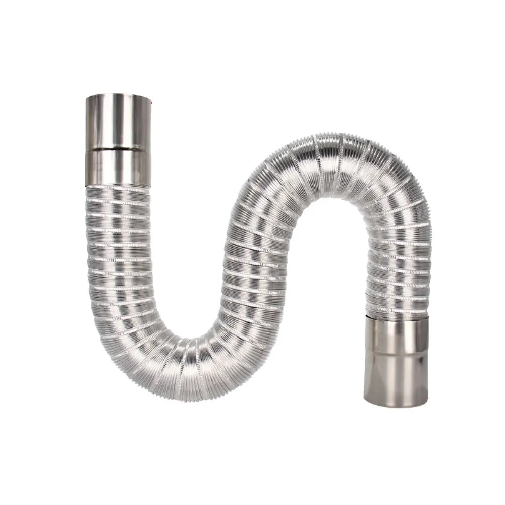 Flexible Flue Water Heater Exhaust Retractable Design Stainless Steel Core Aluminum Foil Layer For Gas Water Heater