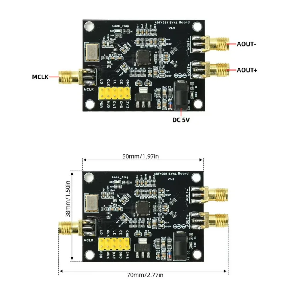 ADF4351 Development Board, 35MHz–4.4GHz RF Signal Generator Module, RF Signal Source Module, Supporting Three-Wire SPI Control