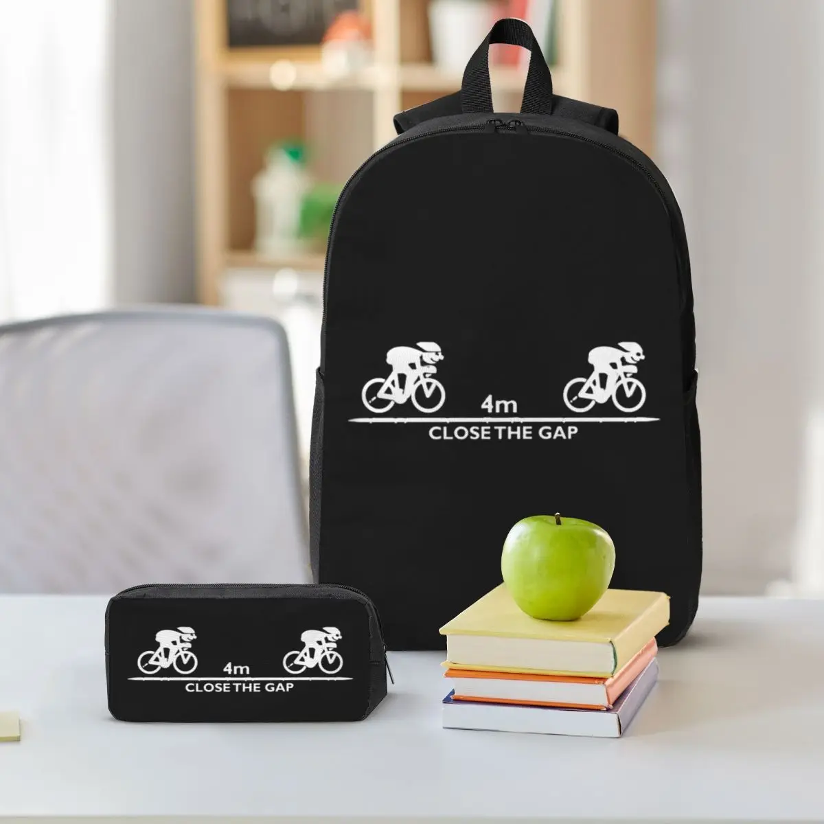 Zwift Close The Gap Backpack Student Boys Girls BookBag School Bag Laptop Shoulder Bags 3ps Insulated Lunch Bag Pencil Case