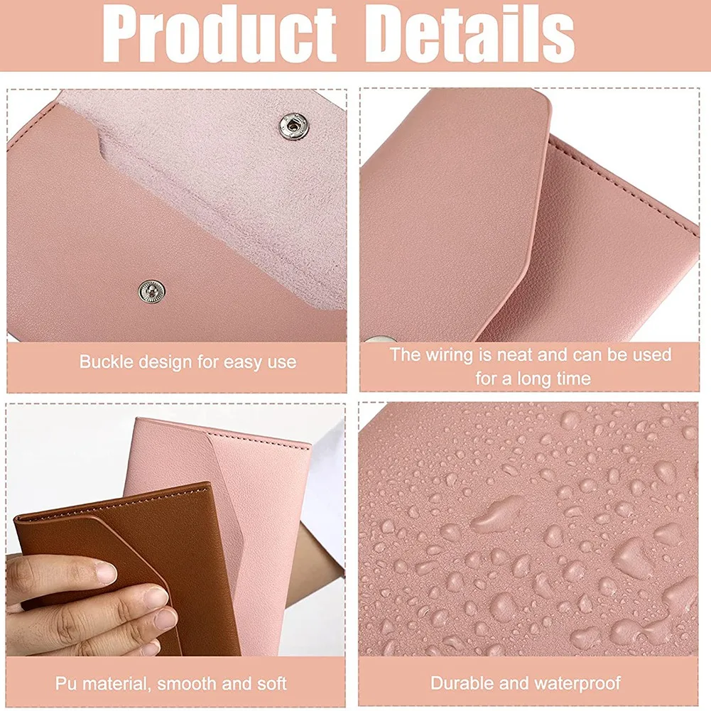 3 Pieces Cash Envelopes Wallet Wallet Waterproof Flat Wallet Metal Snap Wallet Reusable Envelopes Purse For Wedding-POS
