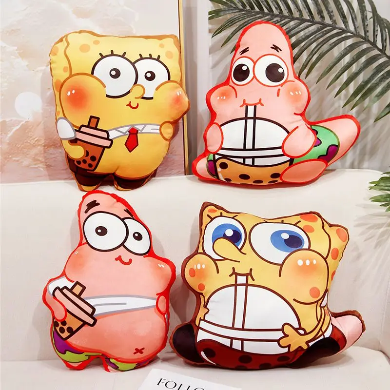 SpongeBob Irregular Plush Throw Pillow Cute Patrick Stuffed Doll Cushion Cartoon Anime Sofa Back Pillow Birthday Gift for Girls