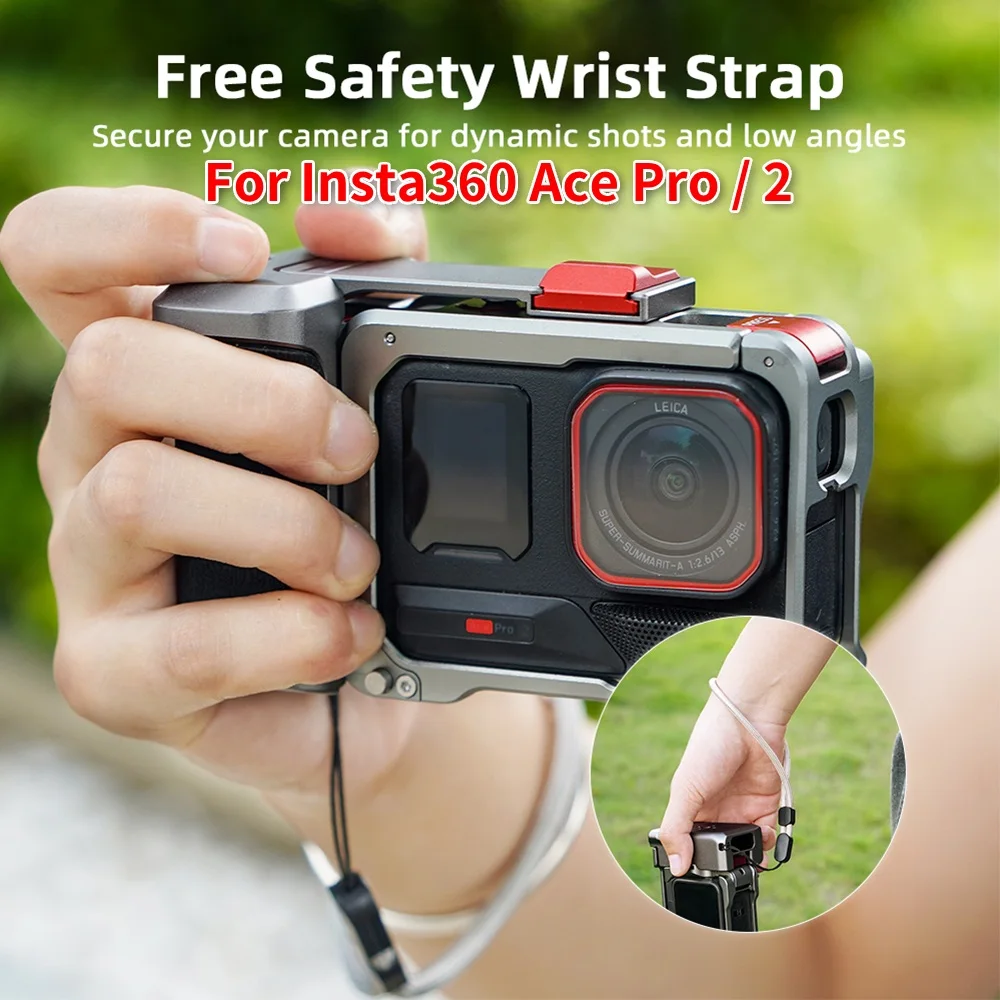 

For Insta360 Ace Pro/2 Comfortable Grip Camera Frame Wear Resist Sports Camera Protective Case Anti-Fall Camera Expand Accessory