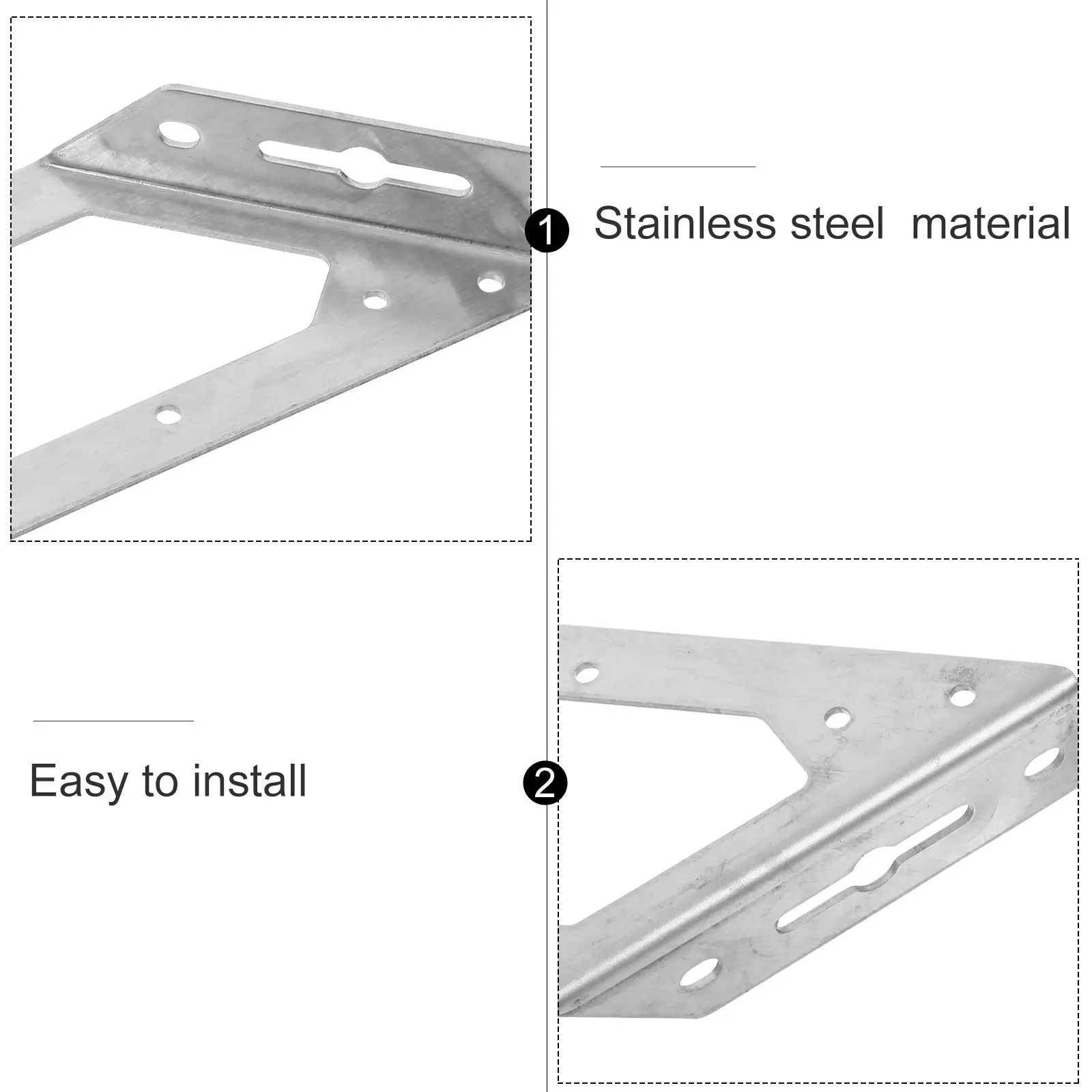 Stainless Steel Right Angle Corner Bracket Triangular Reinforced Heavy Duty 90 Degree Shelf Cabinet Furniture Support Connector