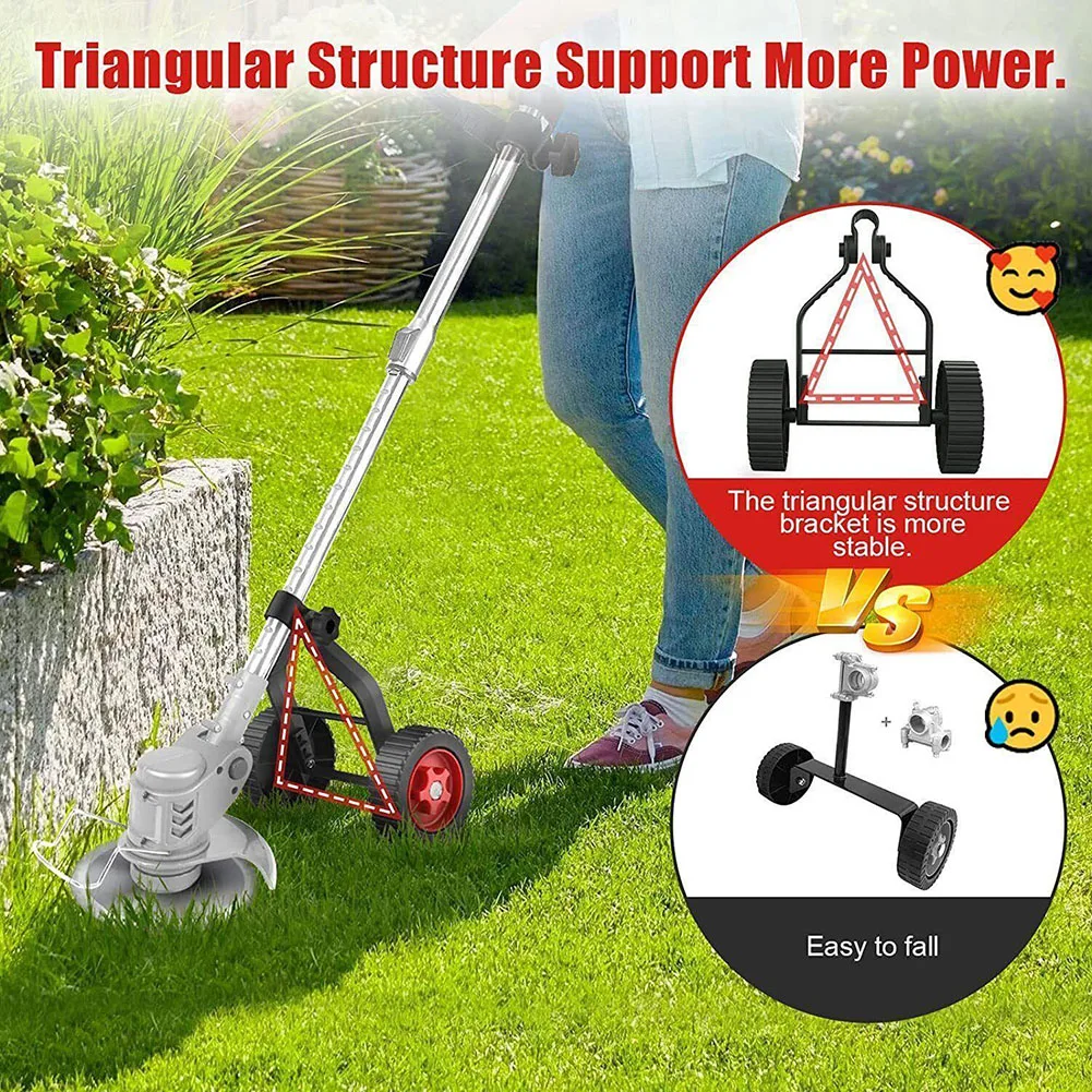 Universal Lawn Mower Wheel Grass String Trimmer Adjustable Support Wheel For Improving Work Efficiency Mower Maintenance