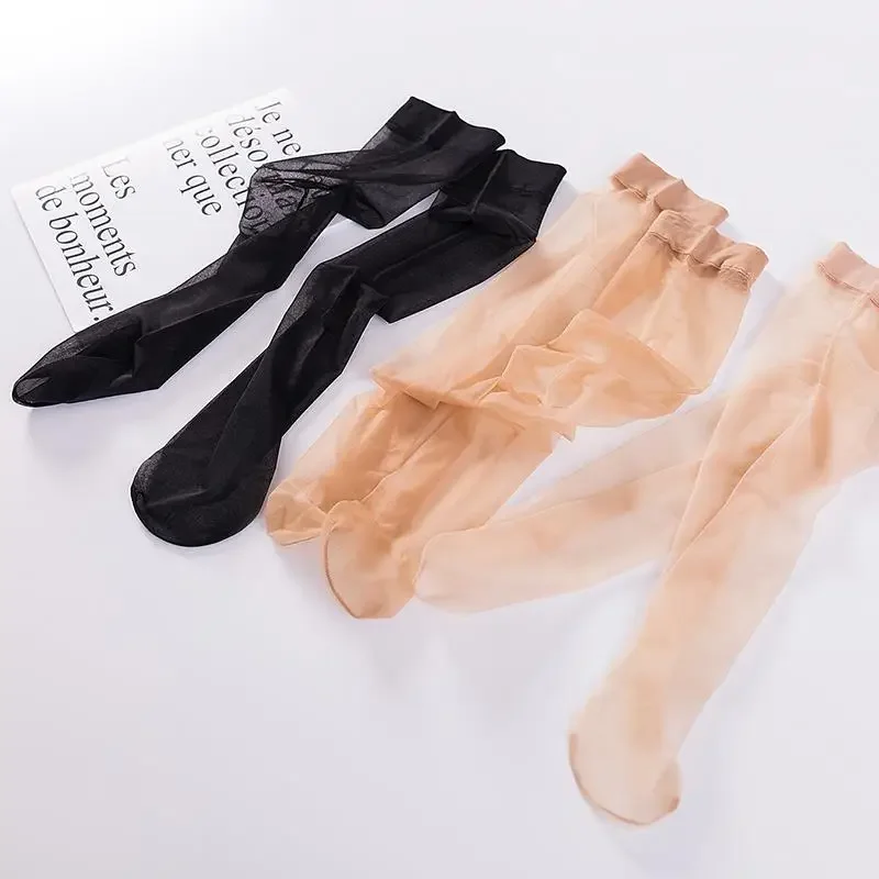 5pair Ladies Sheer Light Nylon Hosiery See Through Stretchy Women Knee High Socks Premium Long Stockings For Women Silky Smooth