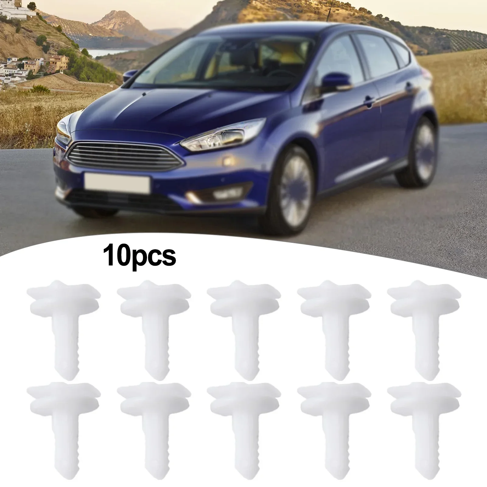 10pcs/set For Ford For Fiesta Car Windshield A Pillar Fixed Clip Interior Trim Clips Plastic Whtie OEM Number 1020193 / 6877869