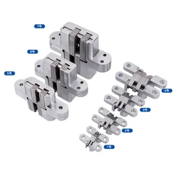7 Size 304 Stainless Steel Hidden Hinges Invisible Concealed Folding Door Hinge With Screw For Furniture Hardware