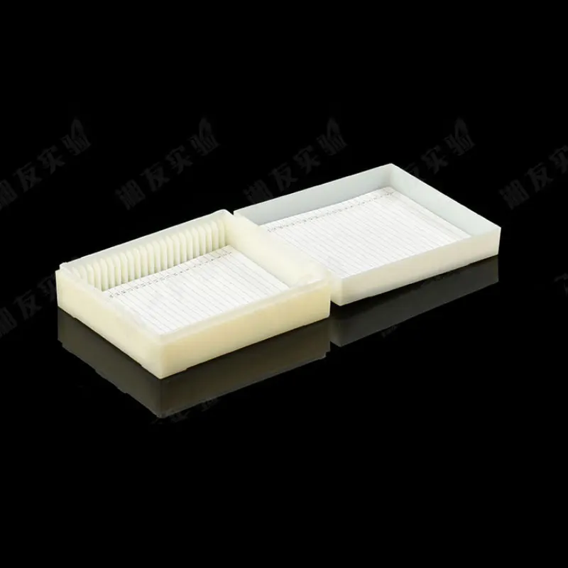 2PCS Plastic Microscope Slides Box Holder Case Lab Pathological Slides Storage Box Microscopio Capacity Hold 25 Microslide Slide