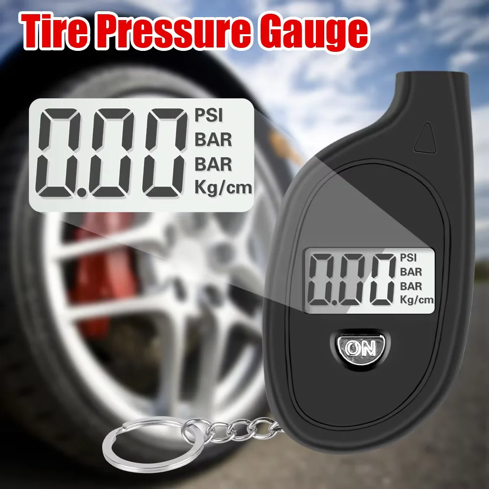 Digital LCD Display Car Tire Air Pressure Tester Gauge Safety Alarm for Auto Motorcycle - Tire Monitoring Tool